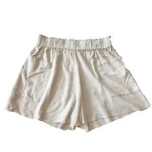 H&M Linen Blend High Waist Mom Shorts